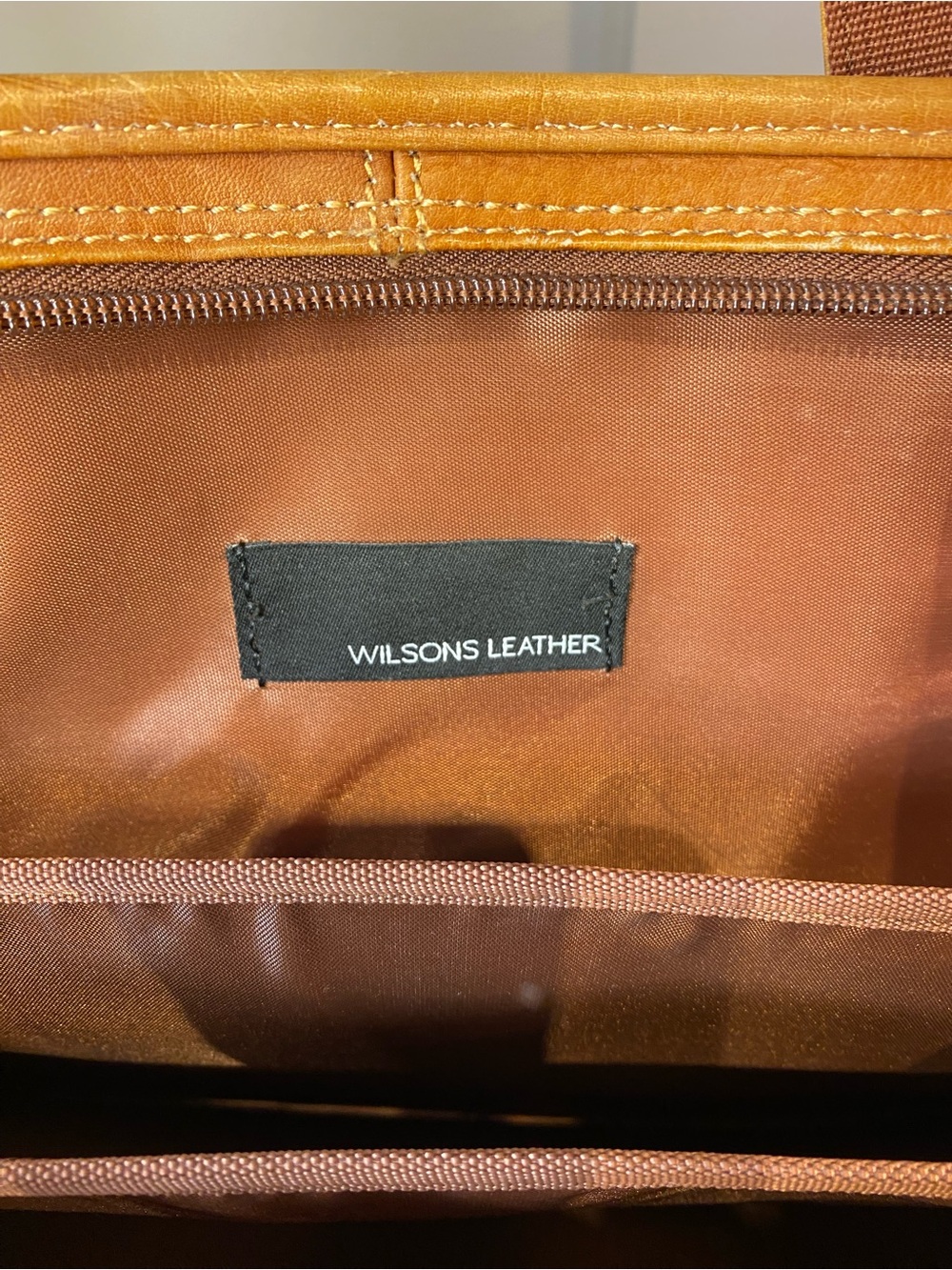 Wilsons Tan Leather Messenger Padded Laptop Bag Briefcase Shoulder Strap Pockets - Picture 15 of 16
